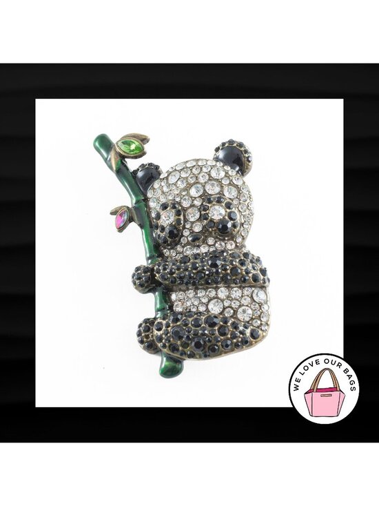 UNBRANDED Jewelry - NEW CRYSTAL RHINESTONE PANDA BEAR METAL CHARM BROOCH PIN for BAG COAT SCARF
